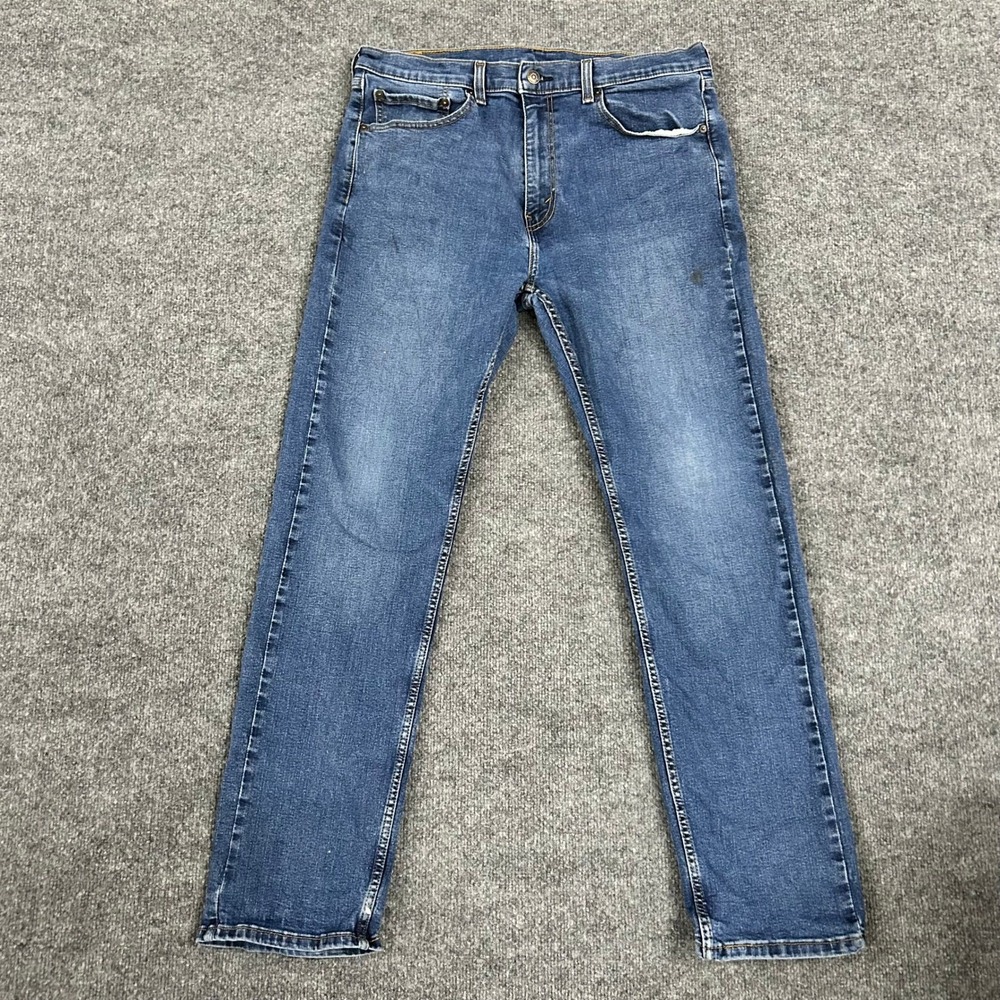 Levi's Jeans Mens Size 36 Blue 506 Straight Leg Stretch Denim Casual Fair Stain